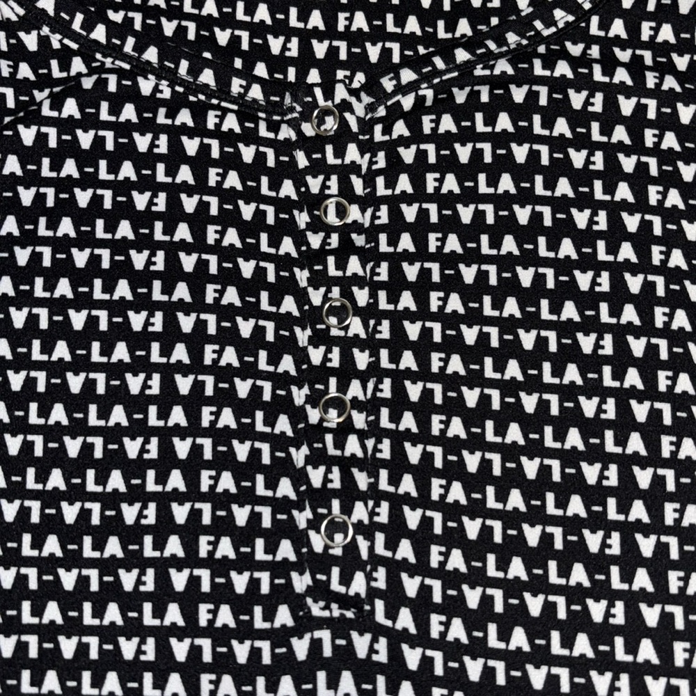 Winter Wonderland Stylish Black and White Patterned “FA-LA-LA-LA”Softest Nightie